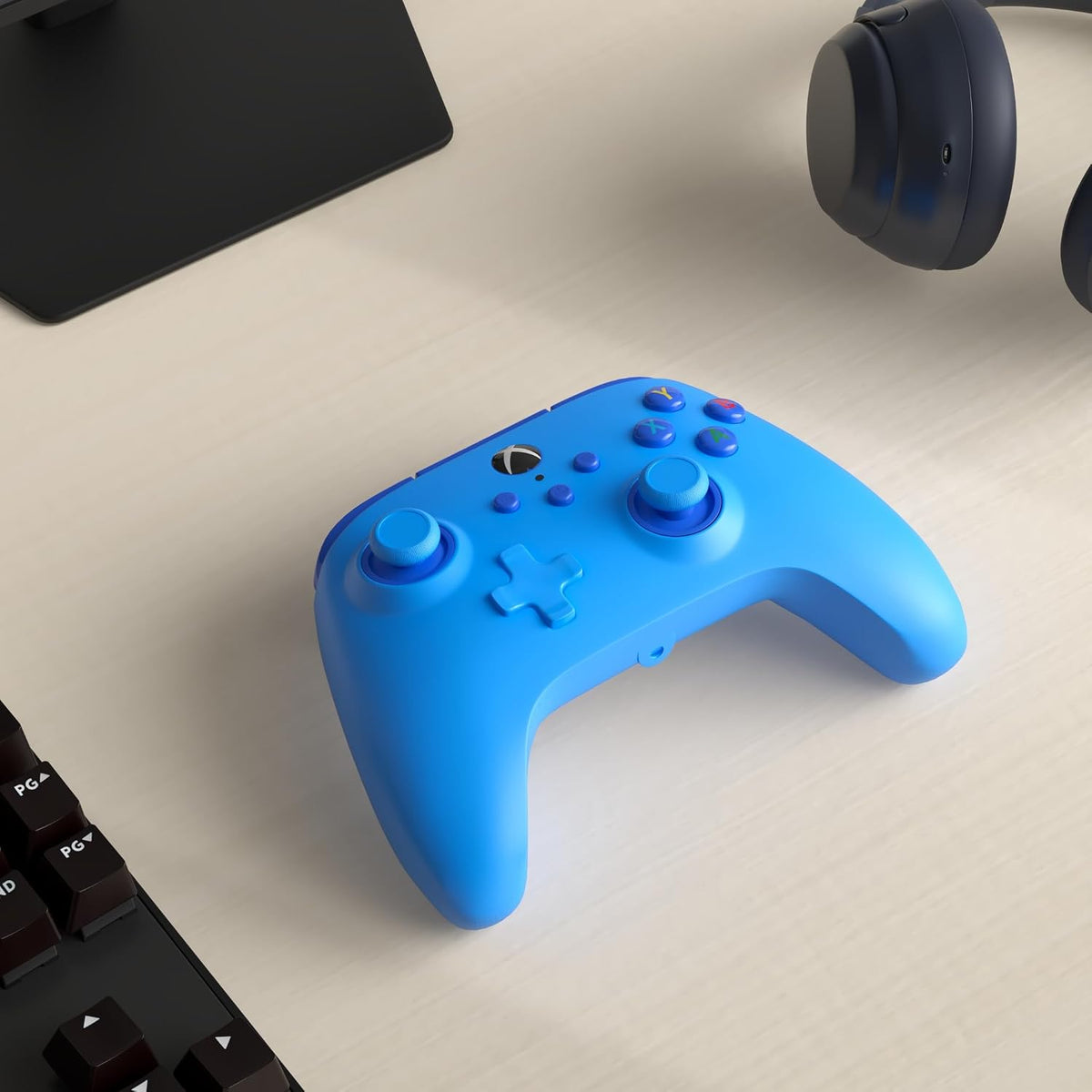 PowerA Wired Controller For Xbox Series X & S, Xbox One, PC, Windows 10 & 11, Dual Rumble Motors, Detachable 10ft USB Cable, 3.5mm Stereo Headset Jack, Official: Blue