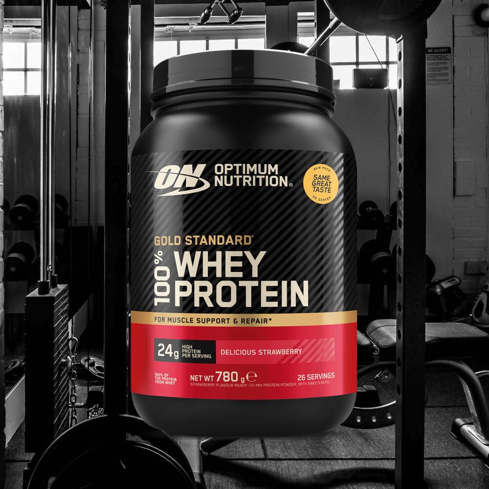 Optimum Nutrition Gold Standard 100% Whey Muscle Building and Recovery Protein Powder With Naturally Occurring Glutamine and BCAA Amino Acids, Double Rich Chocolate Flavour, Pack of 24, 24 x 31g