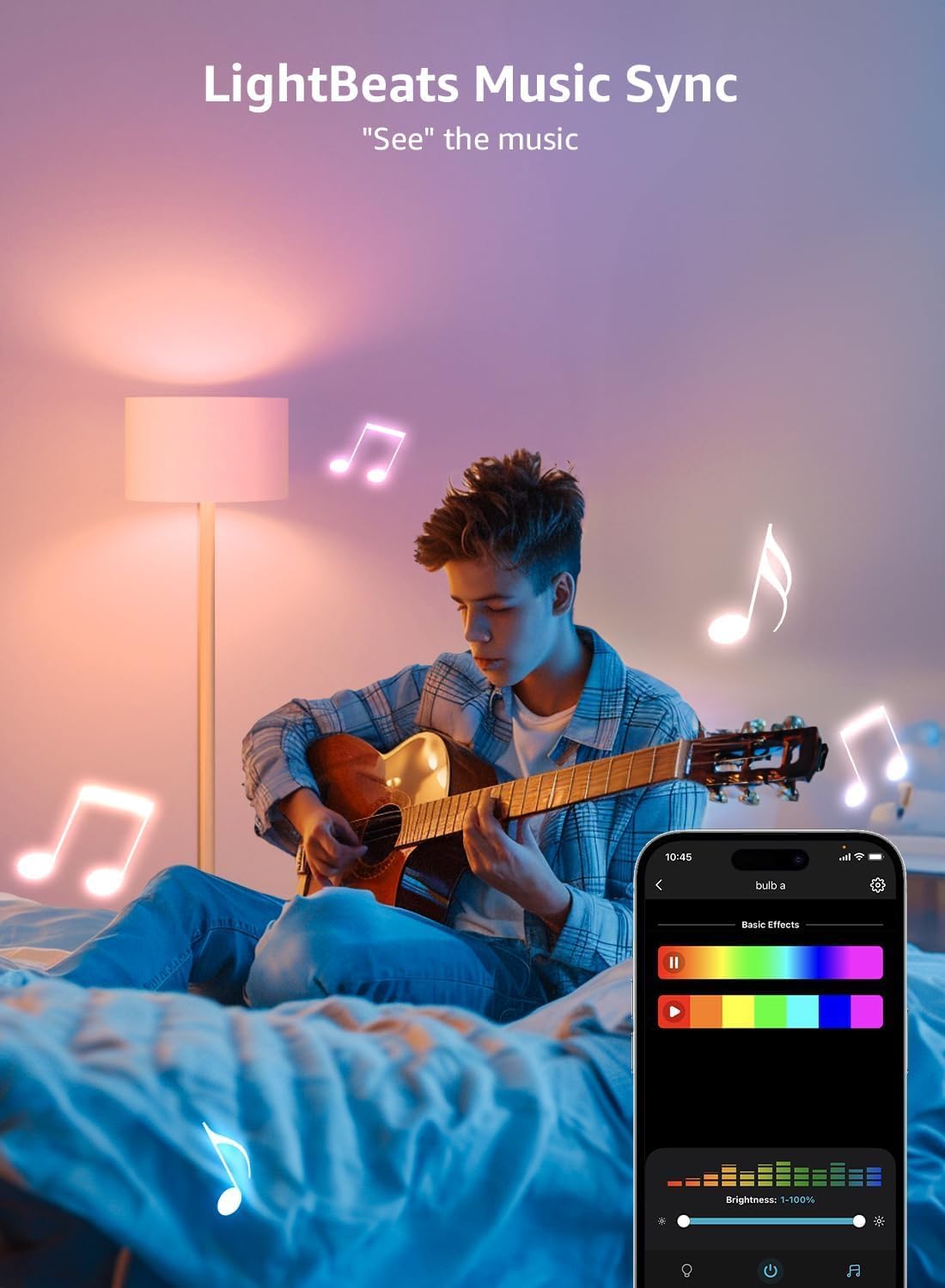 Lepro AI Smart Bulb E14, Colour Changing, Dimmable, Works with Alexa/Google