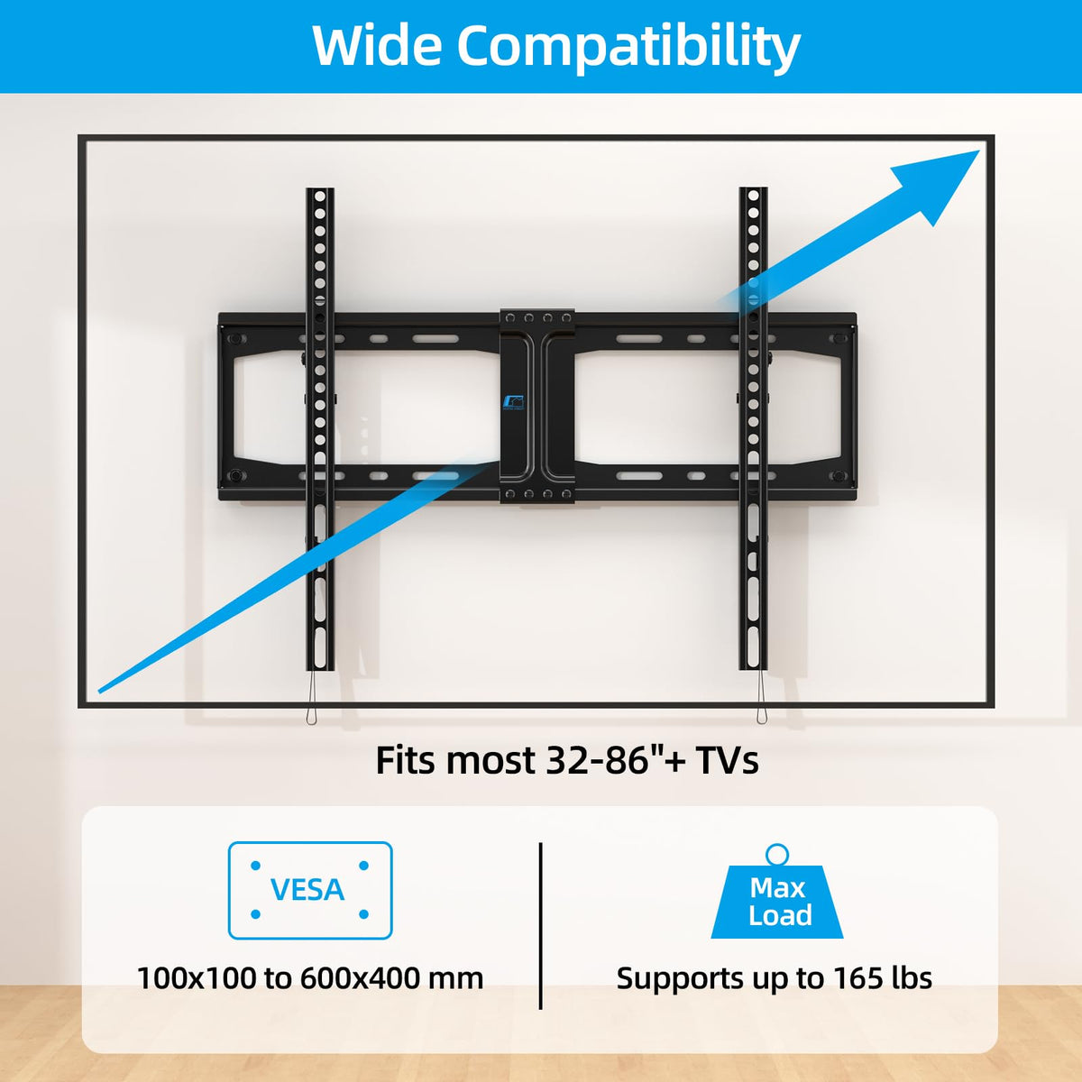 HOME VISION Heavy Duty Fixed TV Wall Bracket for 32-86 Inch Flat Screens