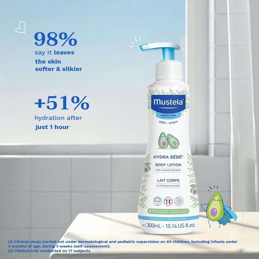 Mustela Hydra Bebe Baby Lotion - Subtle Natural Scent - Hydrating - 300ml