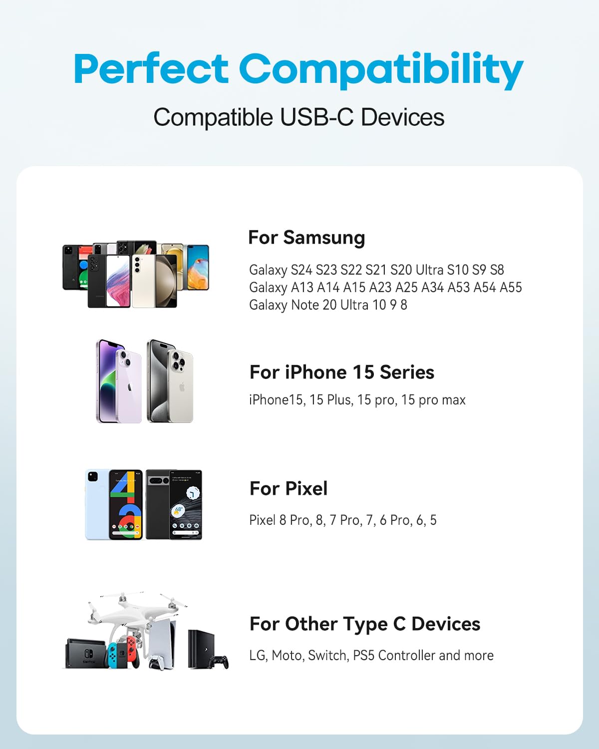 iPhone 17/16/15 Carplay Cable, 1M USB A to USB C Cable Fast Charging Nylon