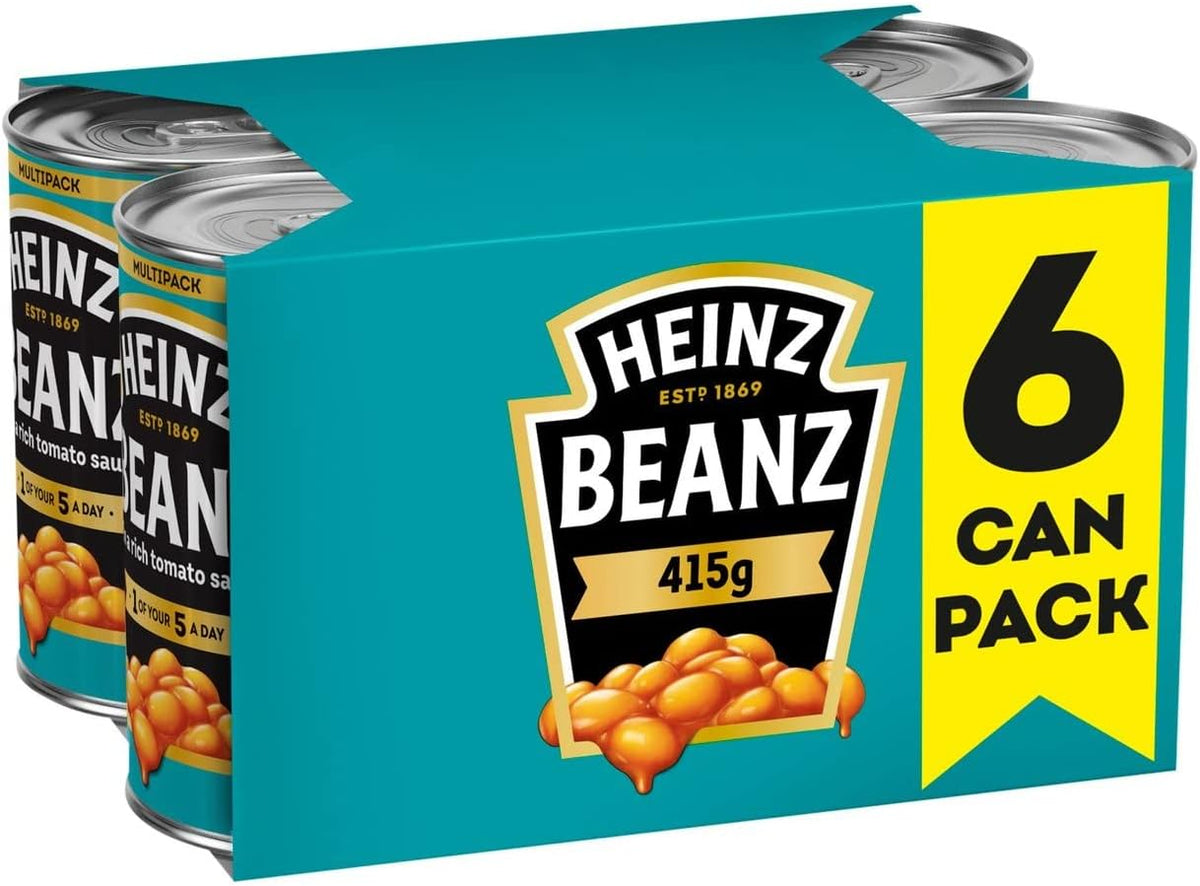 Heinz Tinned Baked Beans in a Rich Tomato Sauce 6 x 415g