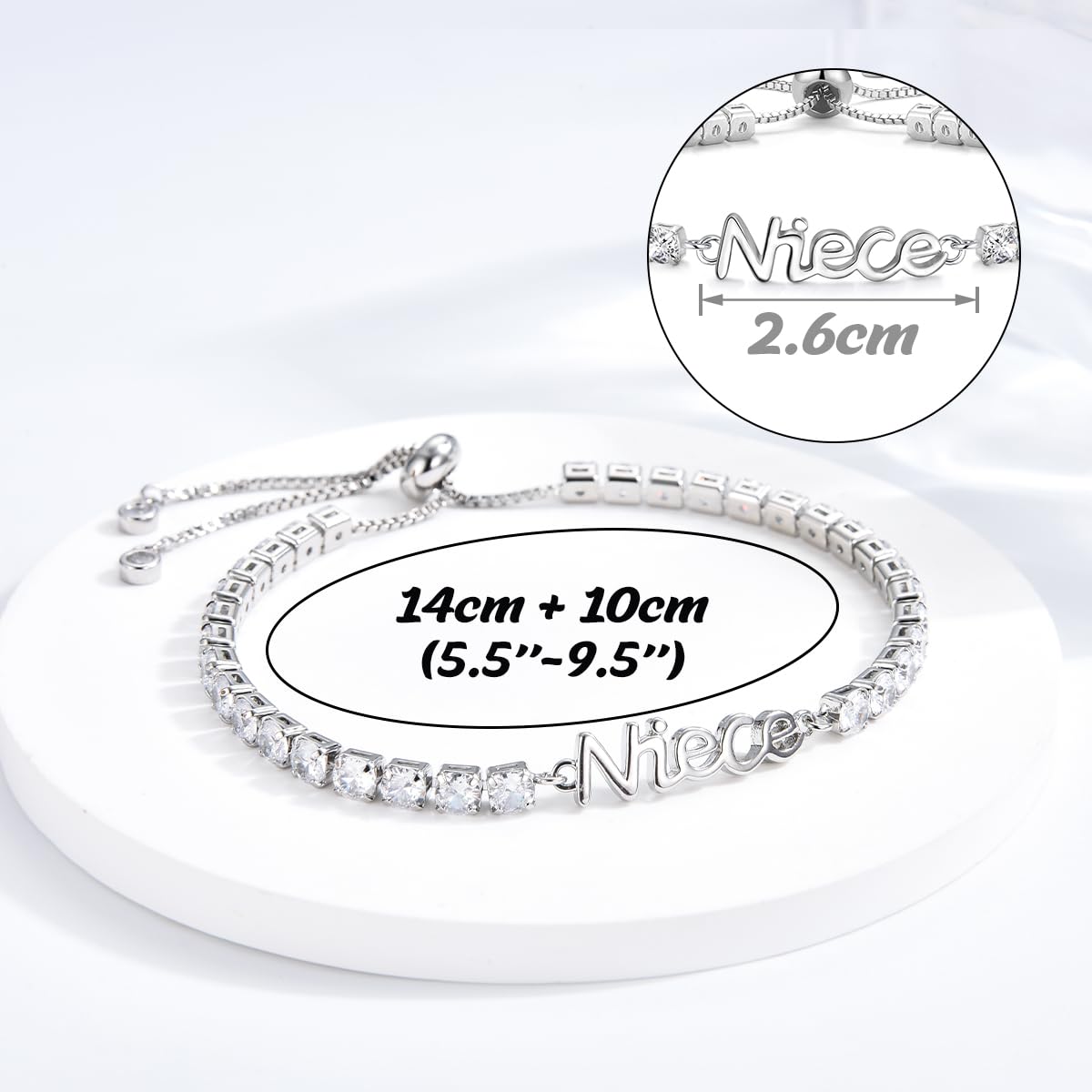 Birthday Gifts for Women Girls, Sparkling Cubic Zirconia Tennis Bracelet Gifts, Christmas Mothers Day Graduation Presents for Her