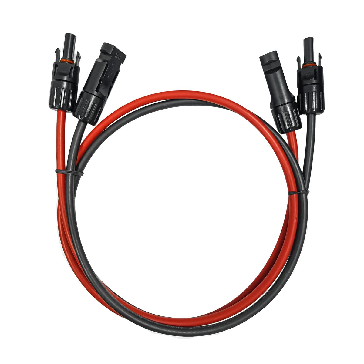 Solar Panel Extension Cable -1M/2M/3M/5M/10M/20M/30M 10AWG(6mm²/4mm²)，Harness Wiring Wire Adapter with Connector，Tinned Copper Electrical Wire Cable- Red+Black (4mm²3M)