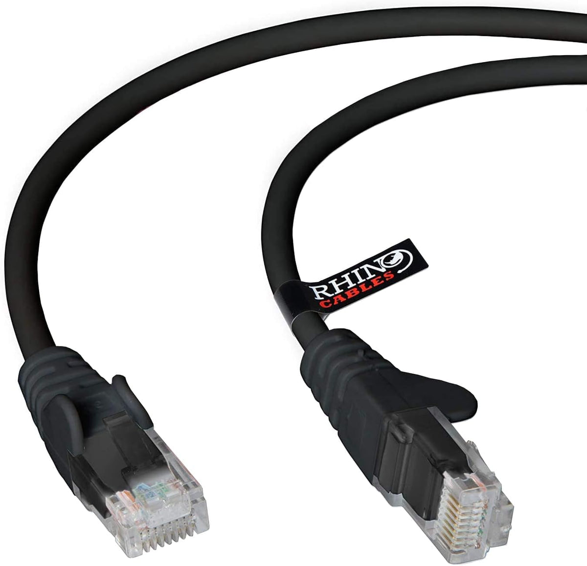 rhinocables CAT 5e Ethernet Cable, RJ45 Network Lead (3m, Black)
