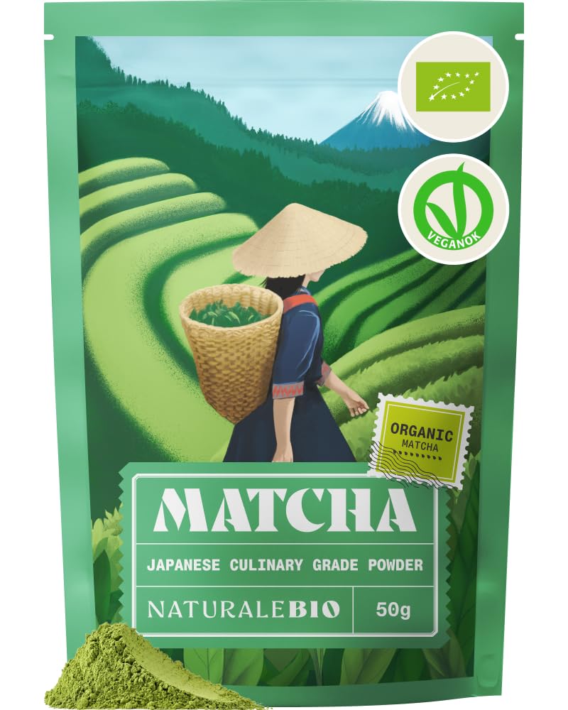 NaturaleBio Organic Premium Grade Japanese Matcha Powder L-Theanine