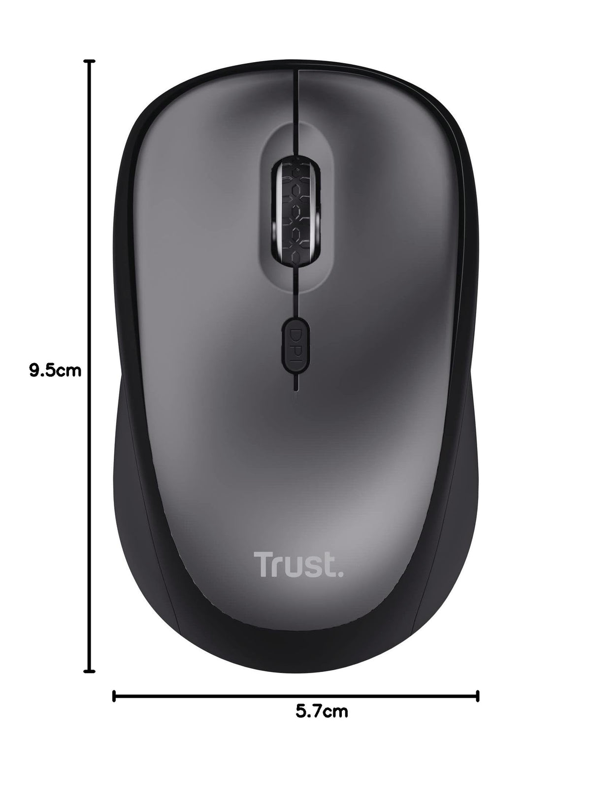 Trust Yvi FX Wireless Mouse with LED Illumination, USB Micro Receiver, RF 2.4 GHz, 800/1600 DPI, Ambidextrous, 8 m Range, Computer Mouse for Laptop, PC and Mac - Pink