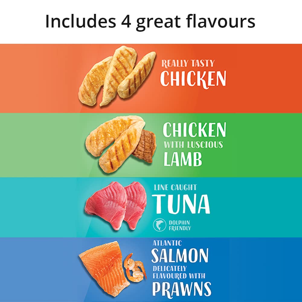 Catit Creamy Salmon & Prawn Lickable Cat Treats for Cats & Kittens 15x10g