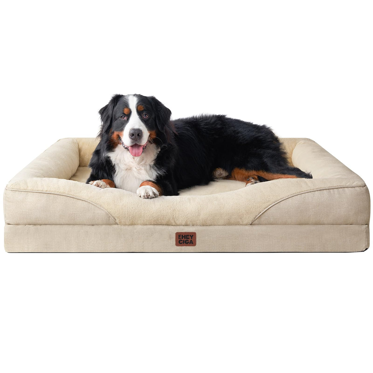EHEYCIGA Memory Foam Orthopedic Dog Beds Large, 91x68x17cm, Dark Grey