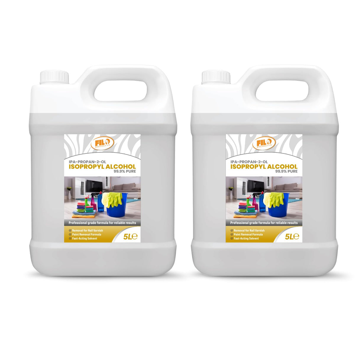 FILO Isopropyl Alcohol 99.9% Pure 1x 5L | Lab Grade IPA | Rubbing Alcohol for Cleaning and Disinfecting | Isopropanol Alcohol Solvent for Electronics, Windows, Glass, Appliances and More