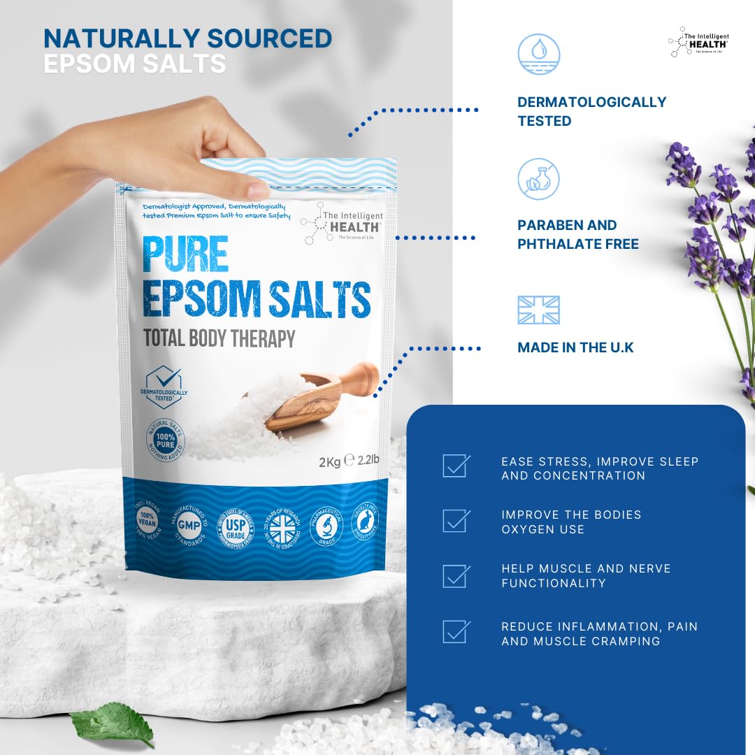 Magnesium Sulphate Bath Salts Soak, Muscle Magnesium Epsom Salts, 1kg