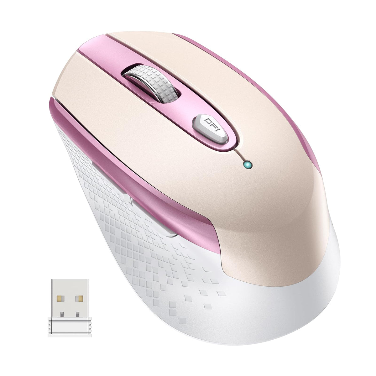 cimetech Wireless Mouse for Laptop, Portable Slim Silent Design for Left & Right Hand Users, Storable Nano Receiver, 800-1600 DPI, 2.4G Compact Computer Mice for MacBook, PC, Windows, Chromebook