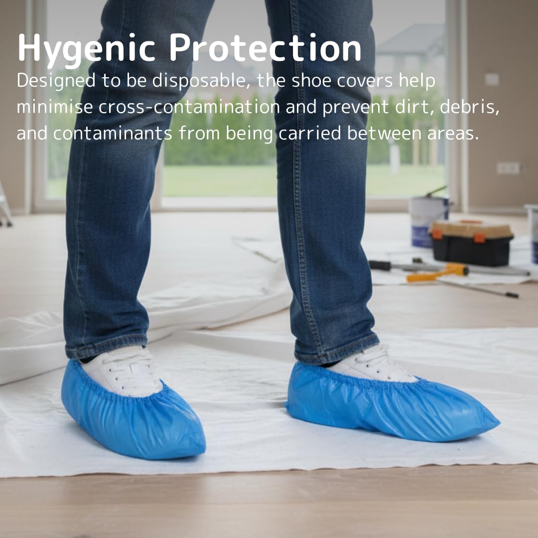 ABENA Shoe Cover | Extra Large Measuring 41x15cm | Blue Non-Sterile Single Use Shoe Covers Disposable | Durable Disposable Shoe Covers | Anti-Slip Boot Cover and Shoe Protector