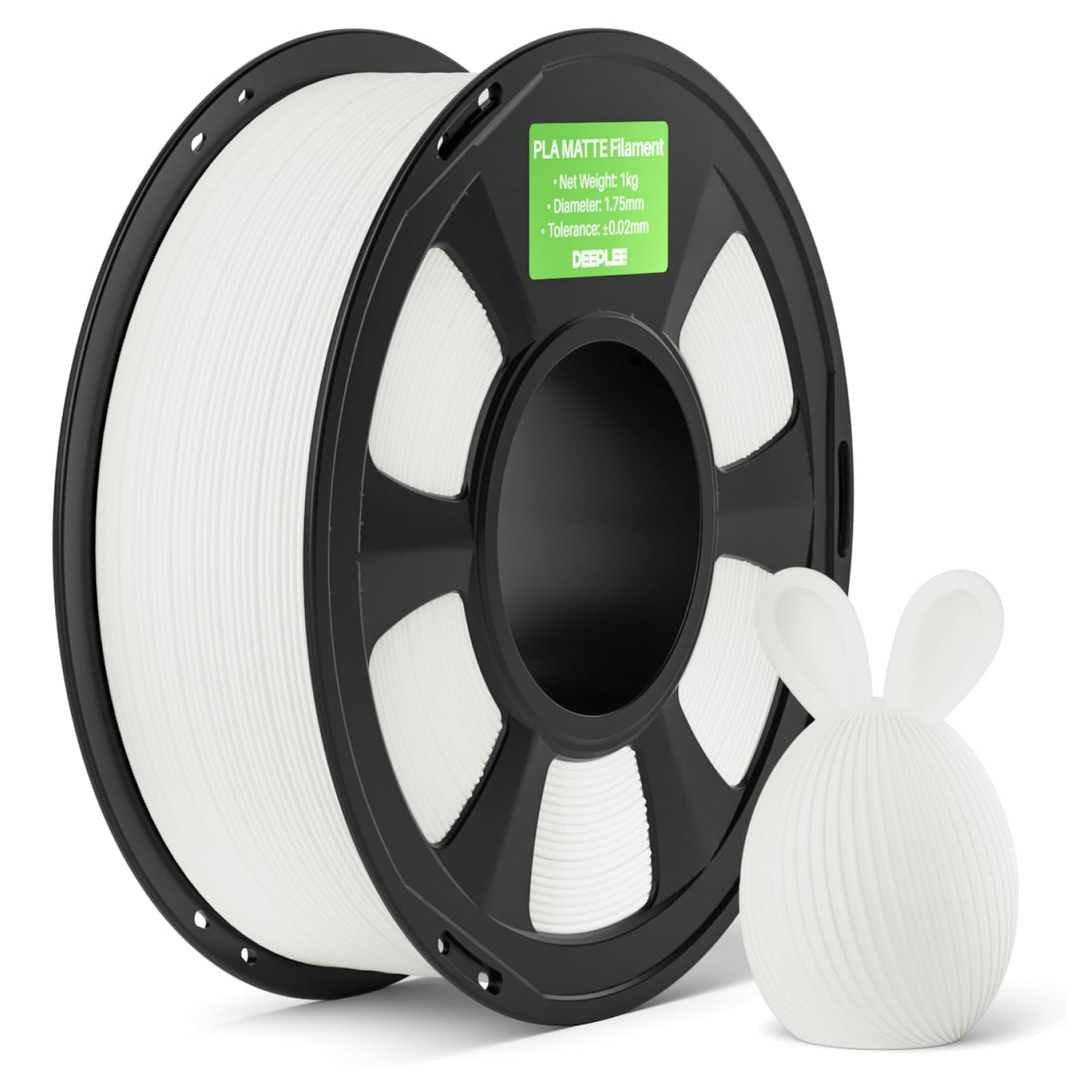 DEEPLEE Matte PLA Filament 1.75mm Matte Black 1kg(Plastic Spool)