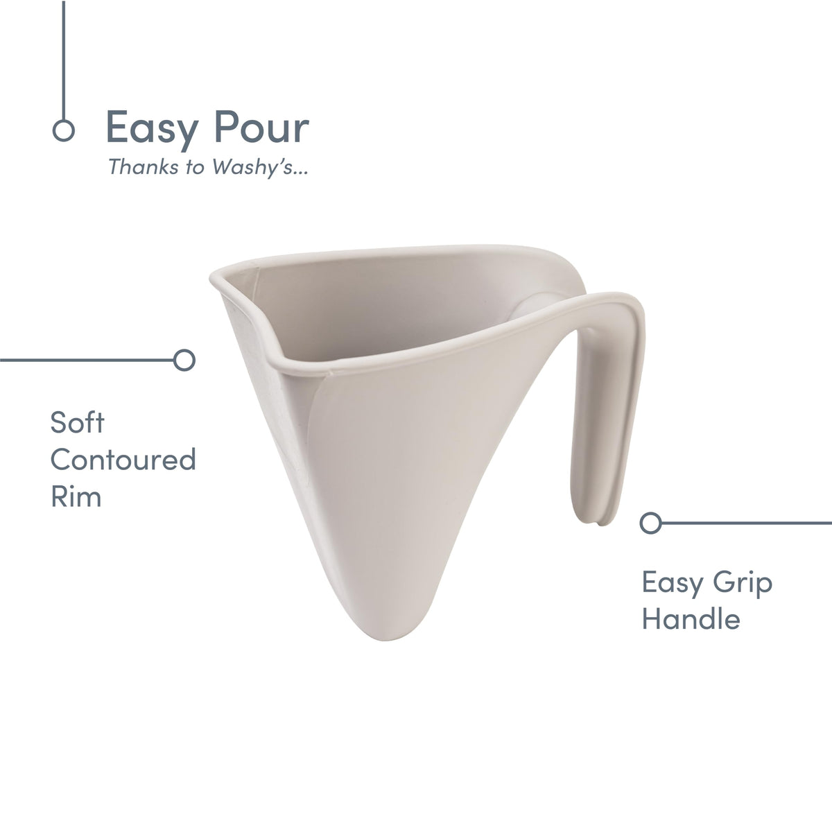 Shnuggle Baby Bath Rinse Cup, Soft Rim Shampoo Rinser and Hair Wash Jug, No Tears Design for Newborn and Toddler Bath Time, Easy Grip Handle, Gentle Washing Accessory, Suitable from Birth. Taupe.