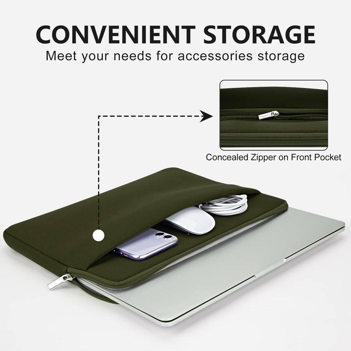 Laptop Case Compatible with 15 to 16 Inch MacBook HP Acer Asus Notebook with Zip Accessory Bag Padded Laptop Sleeve Case Protective for 15 to 16 Inch Laptop