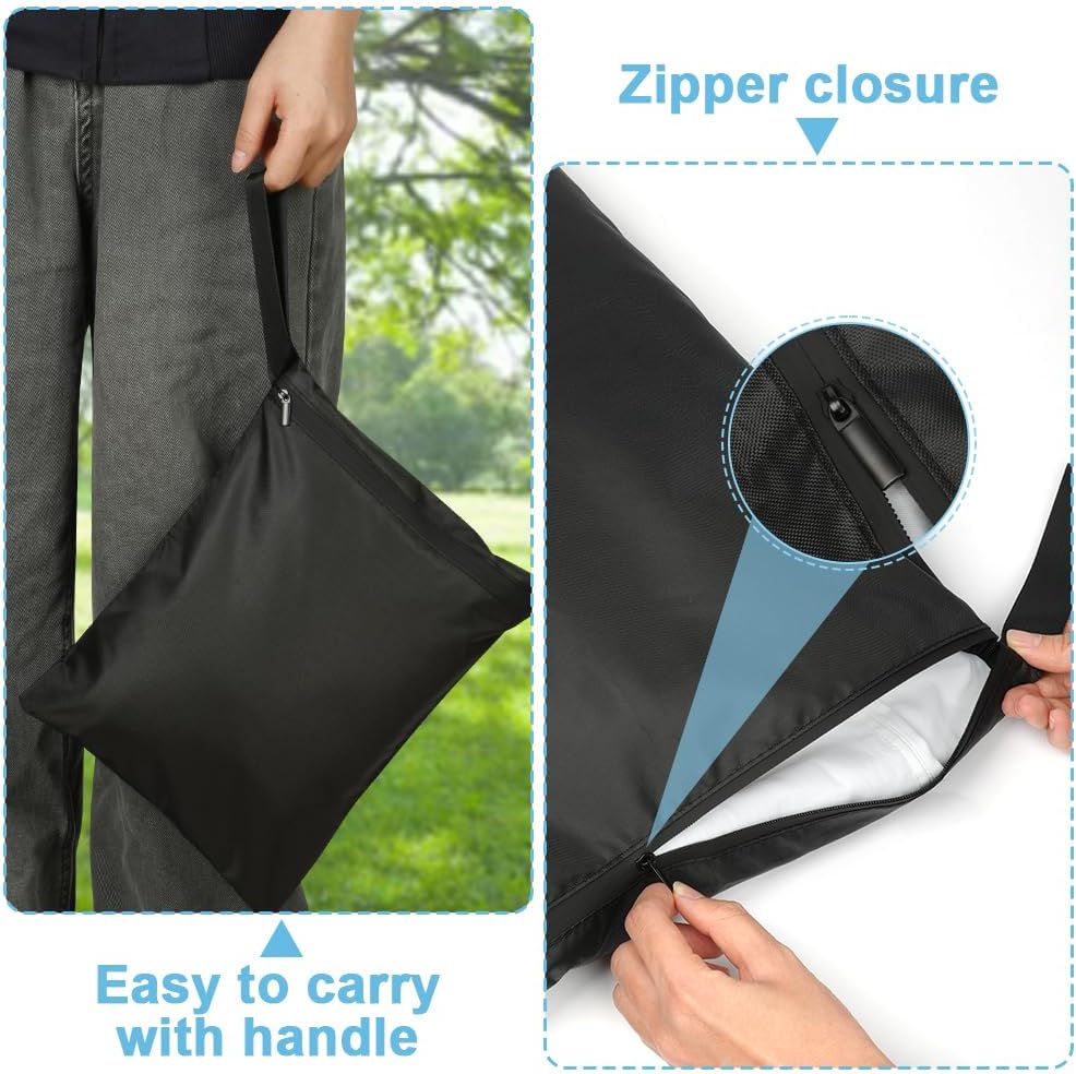 2PCS Wet Bags for Baby Items, Wet Swimsuits, Beach, Camping(Black)