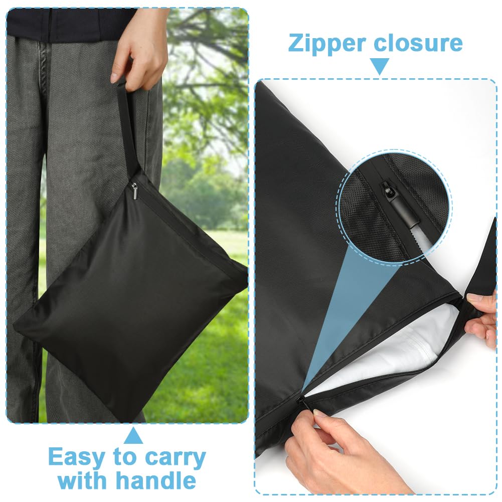 2PCS Wet Bags for Baby Items, Wet Swimsuits, Beach, Camping(Black)