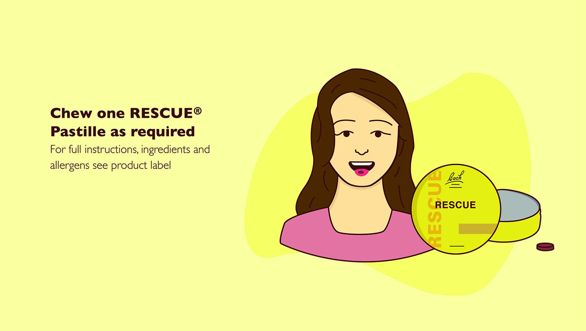 Rescue Remedy Pastilles | Orange & Elderflower Flavoured | Daily Support for Stressful Moments | Bach Original Flower Essences | Chewable Pastilles | 50g Travel Tin