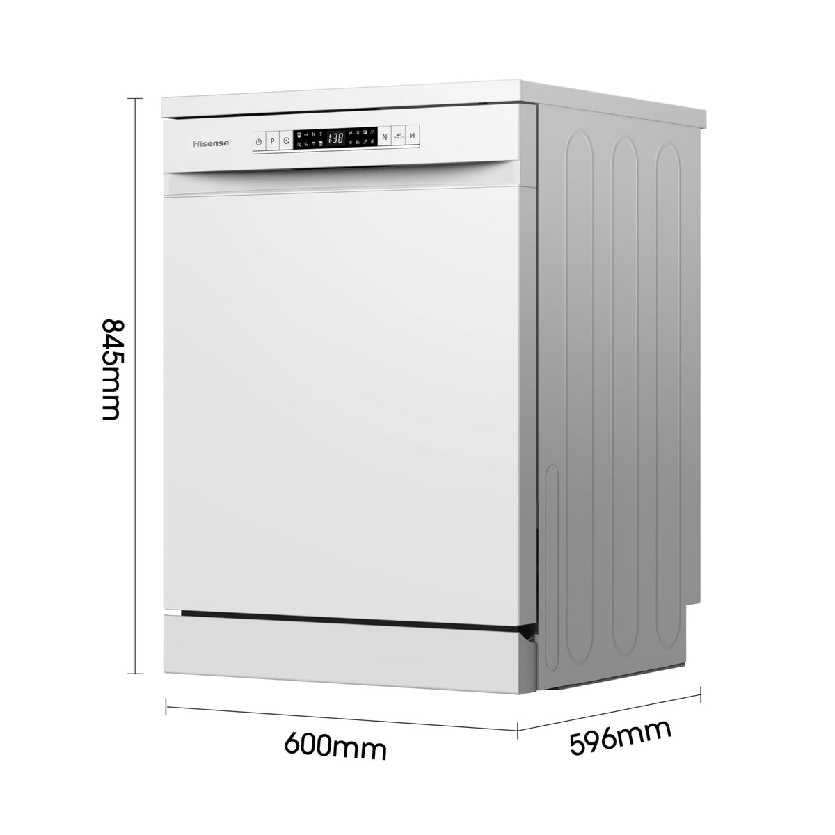 Hisense HS523E15WUK Slimline 10 Places Free Standing Dishwasher White with 30 Minutes Quick Wash [Energy Class E]