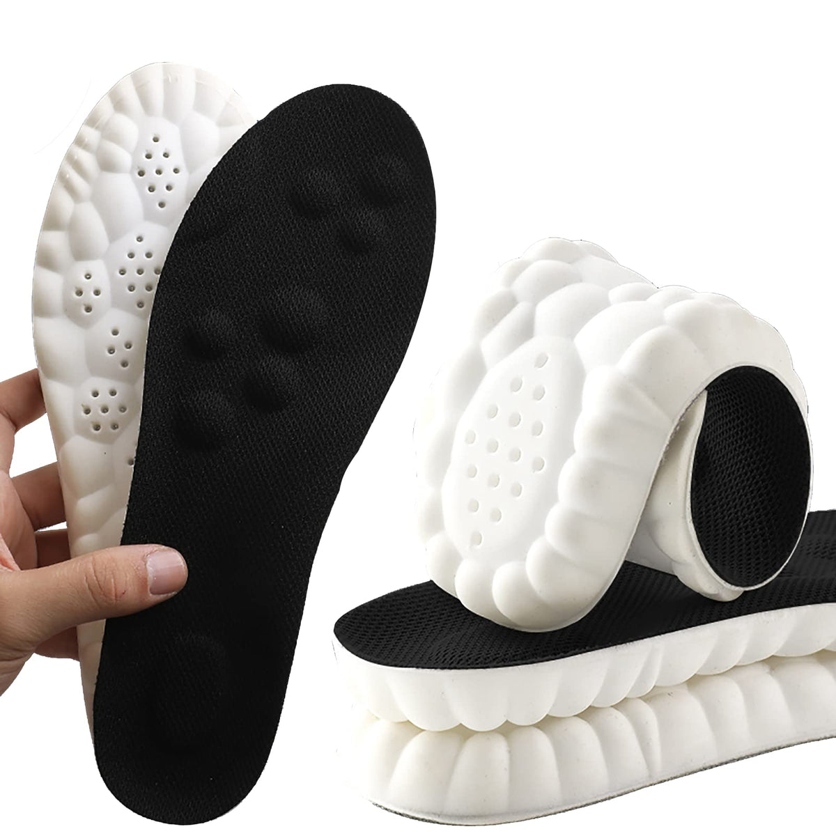 Memory Foam Insoles with Arch Support for Women Men,Comfort Massage Insoles Replacement Shoe Inserts for Trainers Sneakers Sports Shoes Work Boots,Breathable,Shock Absorption (Sky Blue, 5/5.5UK)
