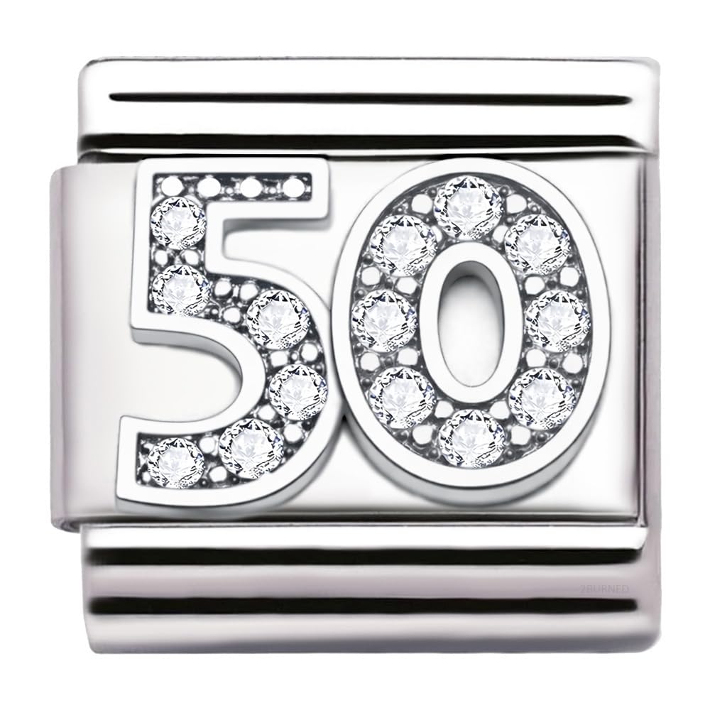 Italian Charm Link Number Birthday Milestones fit 9mm bracelet