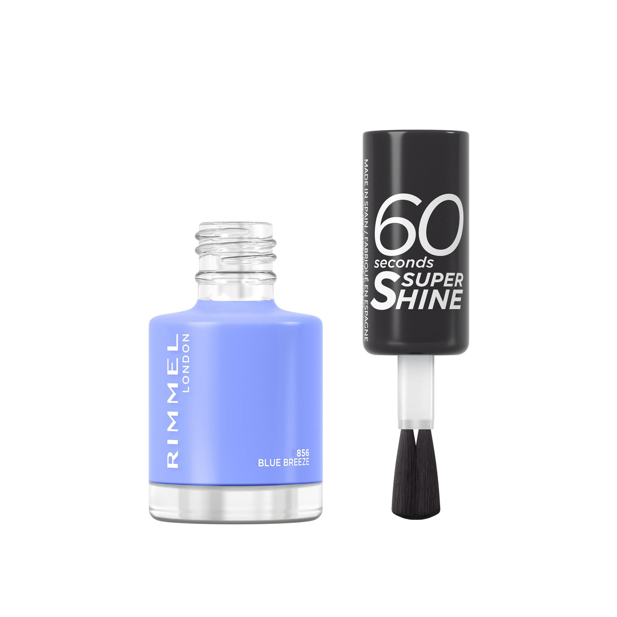 Rimmel 60 Seconds Super Shine Nail Polish, 740 Clear, Quick-Dry Nail Polish, Ultra-Shiny Finish, Easy to Apply, Vibrant Colour, Long-Wearing, Improved Formula, Vegan, 8ml