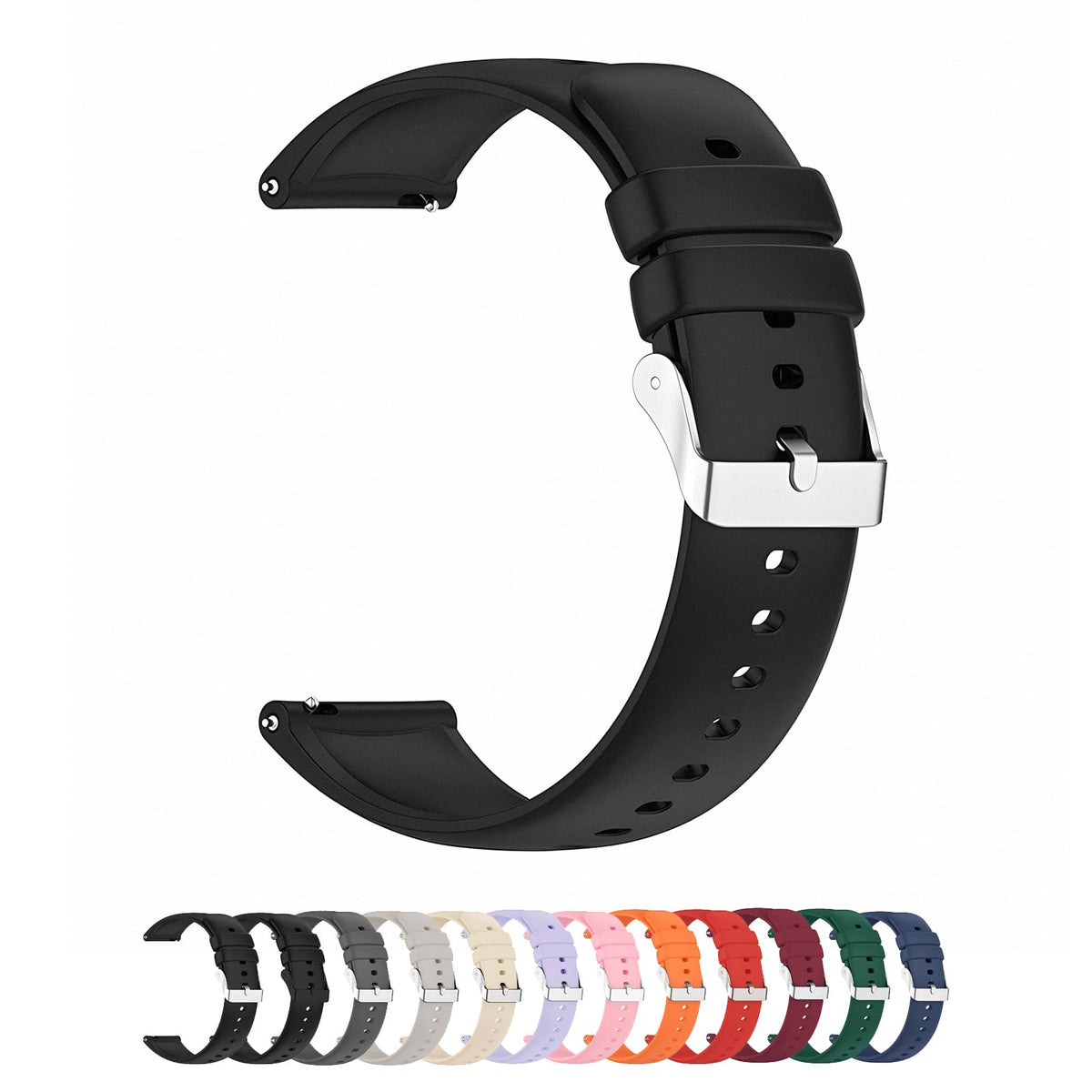 Silicone Strap,Quick Buckle Waterproof Soft Strap,Watch strap