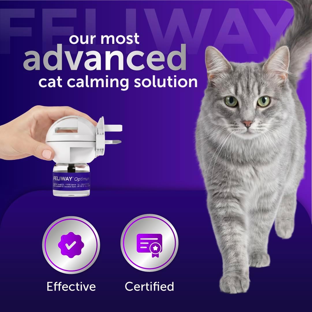 FELIWAY Optimum Cat Calming Plug-In Pheromone Diffuser Starter Kit