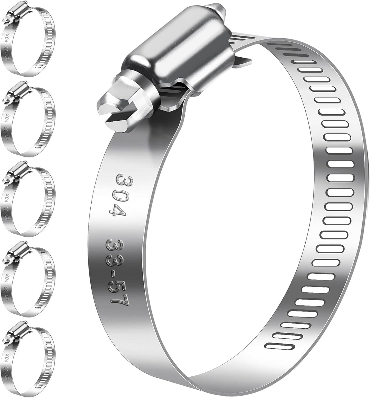 Bolatus Hose Clips 21-38 mm, 12 Pcs Hose Clamp Stainless Steel 304
