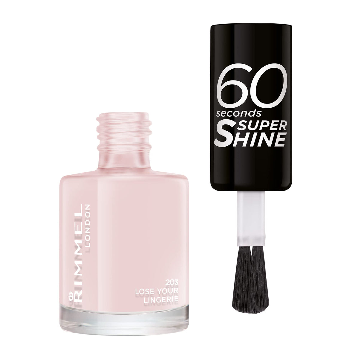 Rimmel 60 Seconds Super Shine Nail Polish, 740 Clear, Quick-Dry Nail Polish, Ultra-Shiny Finish, Easy to Apply, Vibrant Colour, Long-Wearing, Improved Formula, Vegan, 8ml