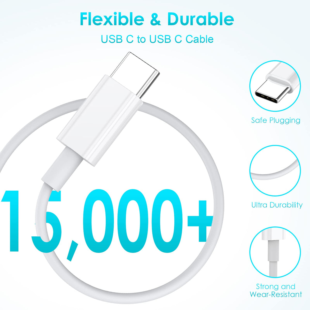 USB C Charger Cable 3M,3Pack10FT USBC to USBC Cable 60W Type C Charger