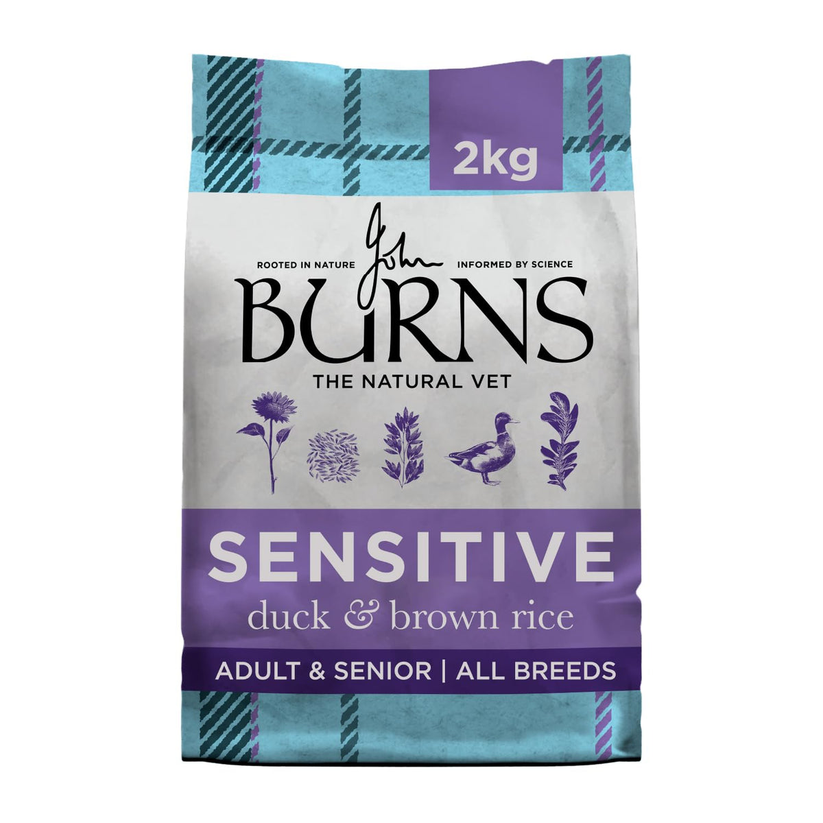 Burns Pet Nutrition Hypoallergenic Complete Dry Dog Food Adult and Senior Dog Sensitive with Pork and Potato 2 kg