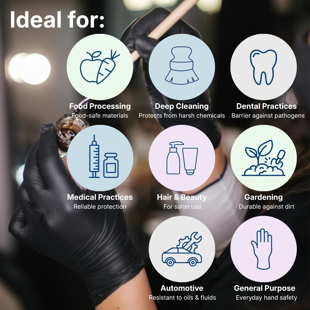 ABENA Pink Disposable Nitrile Gloves, Large, Pack of 100, Powder Free, Latex Free, Examination Gloves for Cleaning, Food Prep, Beauty, Medical & Hygiene, Strong Single Use Protective Gloves