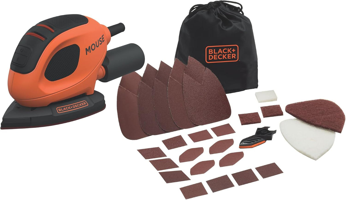 BLACK+DECKER Mouse 55W Compact Detail Sander, BEW230BC-GB