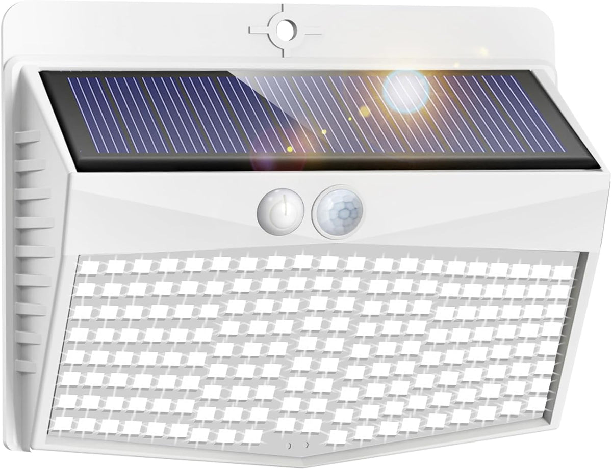 Peasur Solar Security Light Outdoor Motion Sensor, 168 LED Waterproof Solar Wall Light with 3 Modes, PIR Outdoor Sensor Light for Fence, Front Door, Garden, Garage, 1 Pack