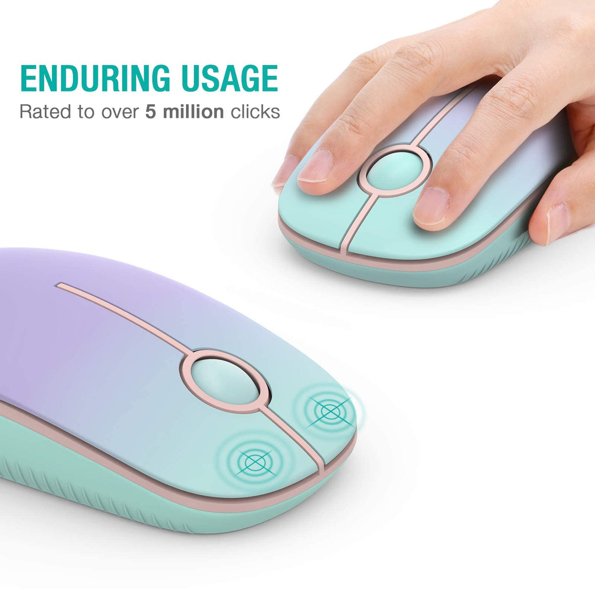 Seenda Wireless Mouse, Silent with 2.4G USB Receiver, Black