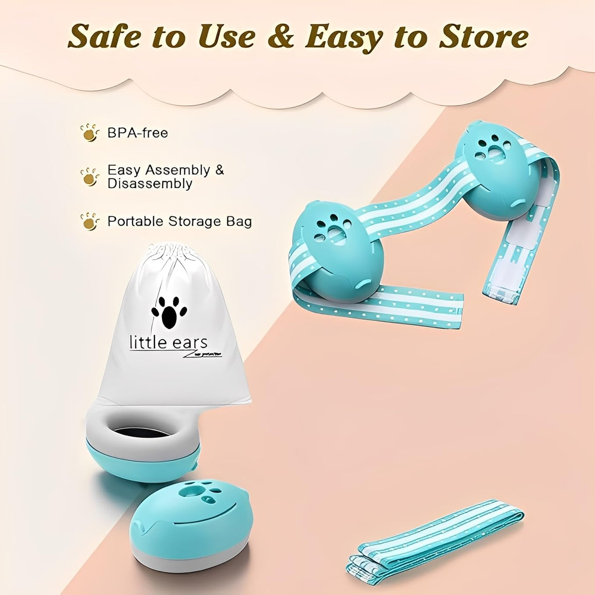 Baby Ear Defenders for 0-36 Months, Soft Adjustable with Noise‑Reduction