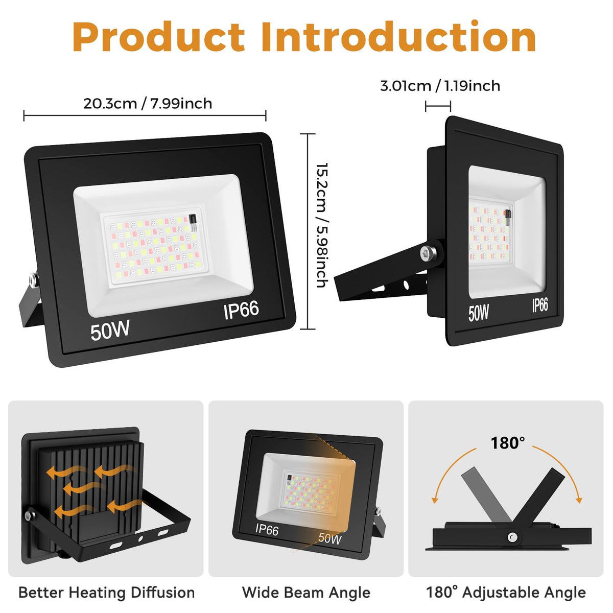 vighep Security Lights Outdoor Motion Sensor, 100W Led Pir Floodlight with Remote Control, 6500K Cold White IP66 Waterproof Outside Wall Light Mains Powered for Garage Backyard Garden Doorway
