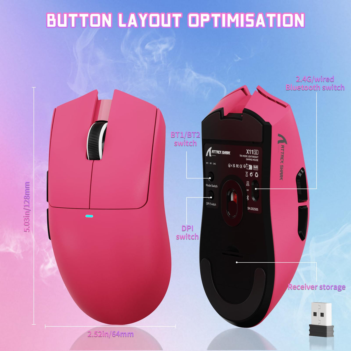 ATTACK SHARK X11 SE Wireless Gaming Mouse for PC/Xbox/PS/Mac