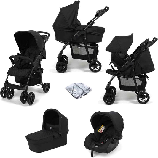 Puggle Denver V2 Luxe 3-in-1 Travel System with Raincover - Storm Black
