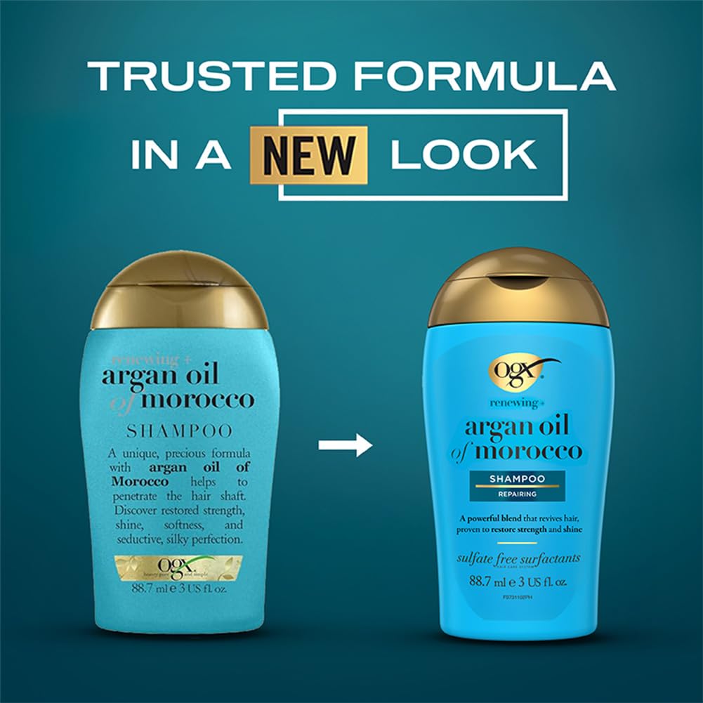 OGX Argan Oil of Morocco Sulfate Free Shampoo for Dry Hair, 385ml (Pack of 3)