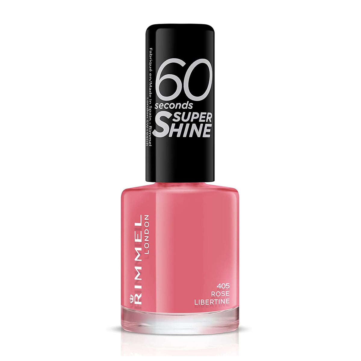 Rimmel 60 Seconds Super Shine Nail Polish, 740 Clear, Quick-Dry Nail Polish, Ultra-Shiny Finish, Easy to Apply, Vibrant Colour, Long-Wearing, Improved Formula, Vegan, 8ml