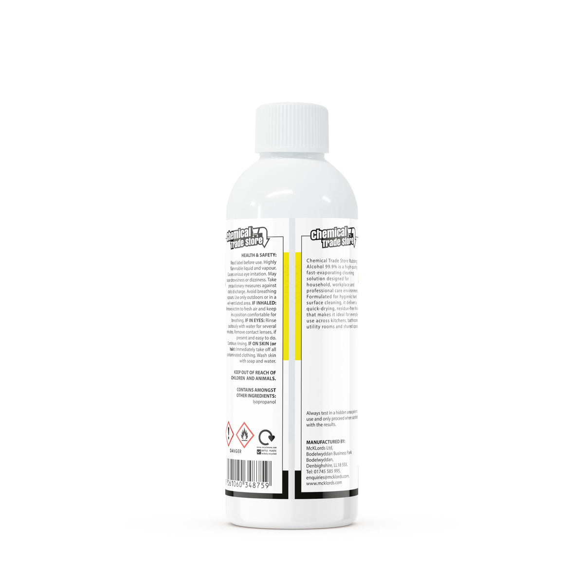 Rubbing Alcohol 99.9%, 500ml - High Purity Isopropyl Alcohol for Hygienic Surface Cleaning, Care Homes, Household Cleaning, Glass, Mirrors, Bathrooms, Kitchens & Hard Surfaces