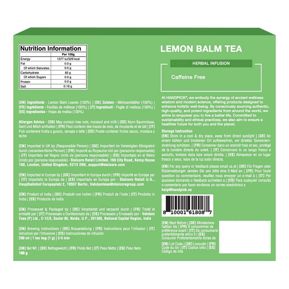 HANDPICK, Spearmint Tea Bags (100 Count), Spearmint Leaf Tea Bags