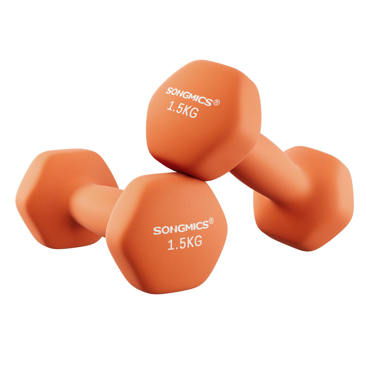 SONGMICS Set of 2 Hex Dumbbells with Neoprene Coating for Strength Training, Fitness, Home Workout
