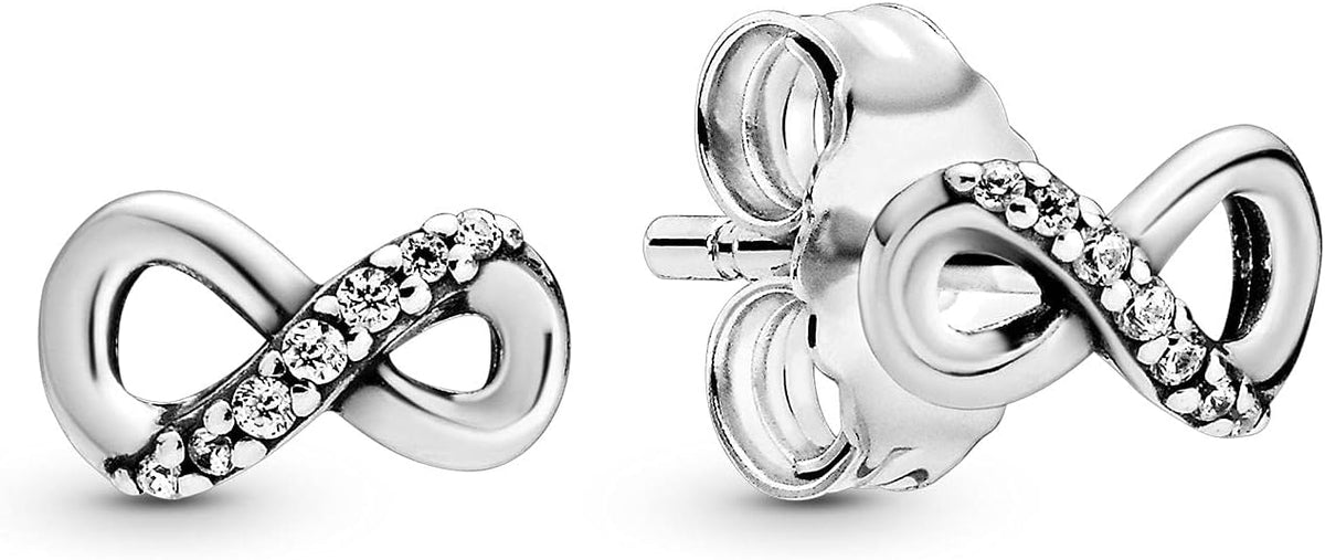 Pandora Sterling Silver Sparkling Infinity Stud Earrings