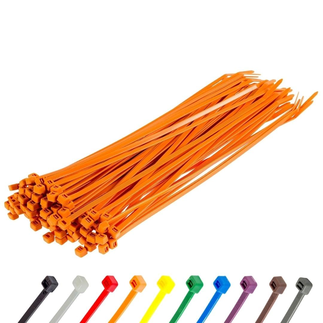 Gocableties Small Silver Cable Ties, 100mm x 2.5mm, Pack of 100, 4” Premium Nylon Zip Ties, Plastic Tie Wraps, Secure Self-Locking Mechanism, for Home, Garden, Office and DIY