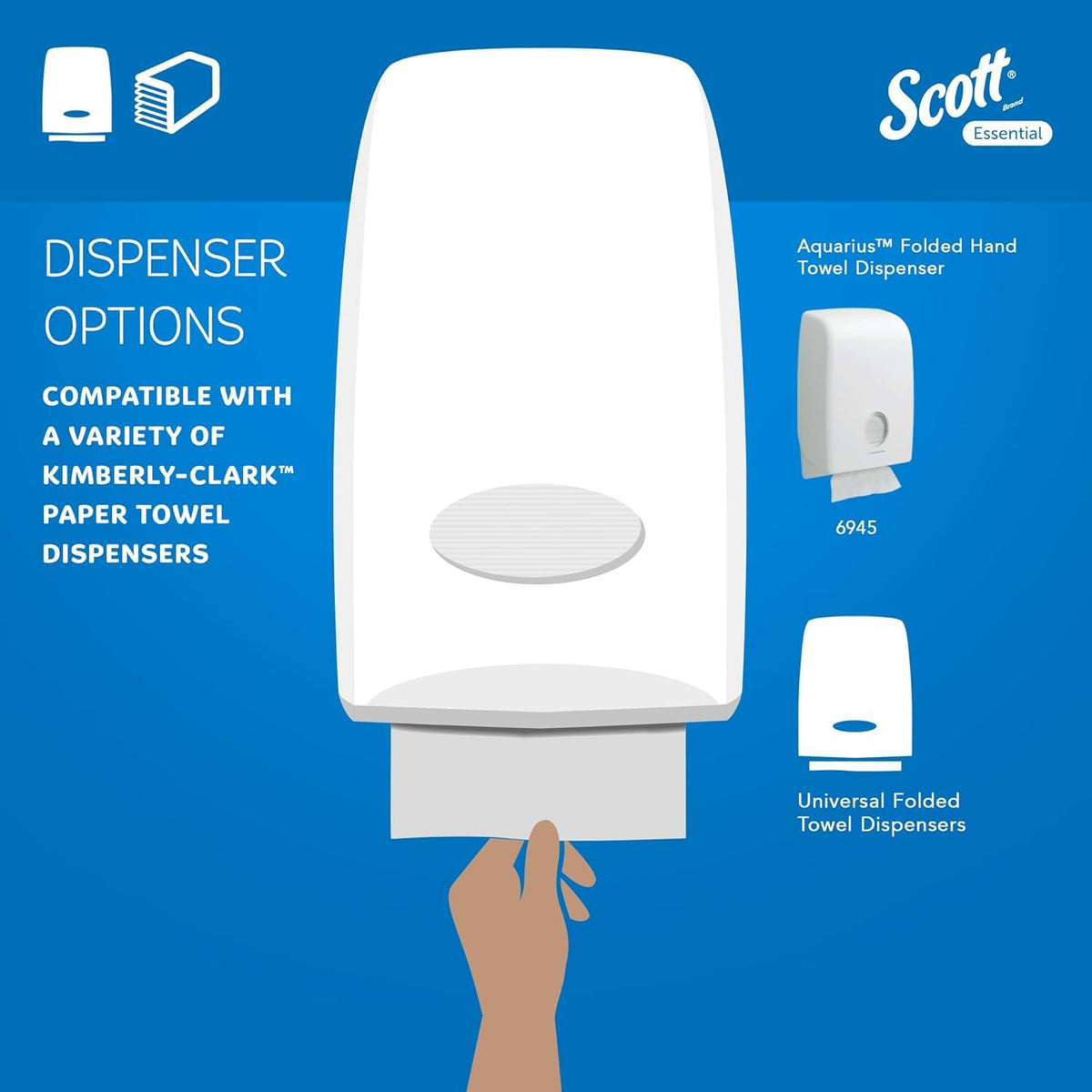 Scott Essential Narrow Fold Paper Towels 6636, FSC certified, 12x220 Sheets